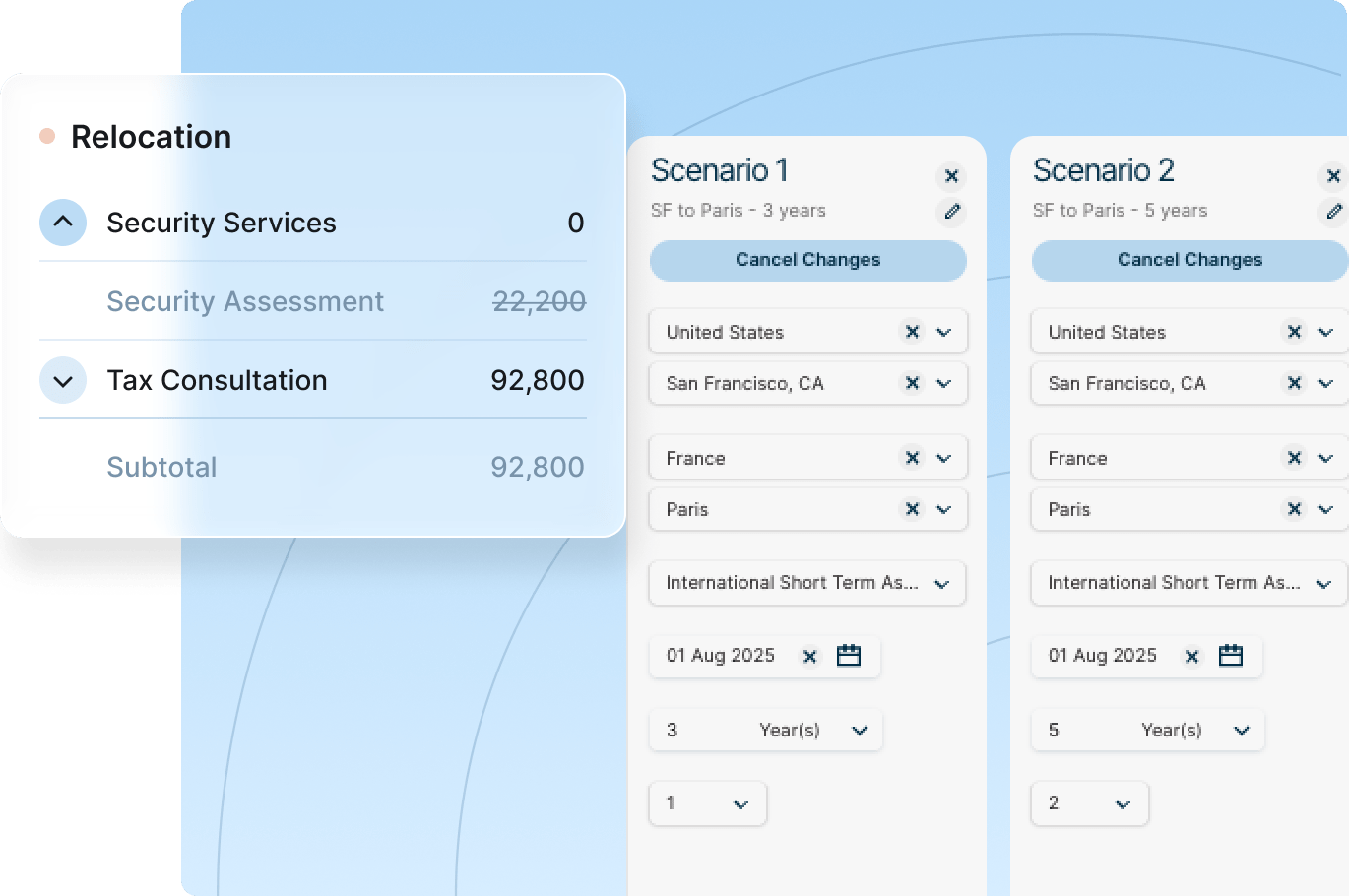 A screenshot of the dashboard displaying various options available for user selection and navigation.