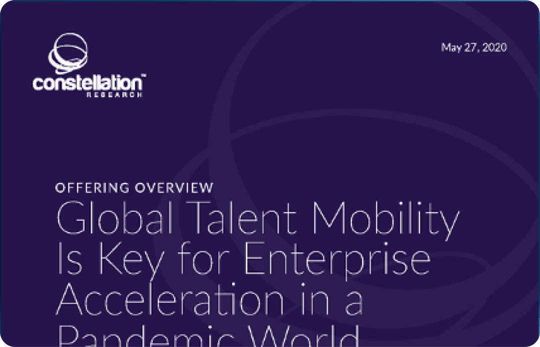 The image illustrates how global talent mobility accelerates enterprise success during the pandemic.