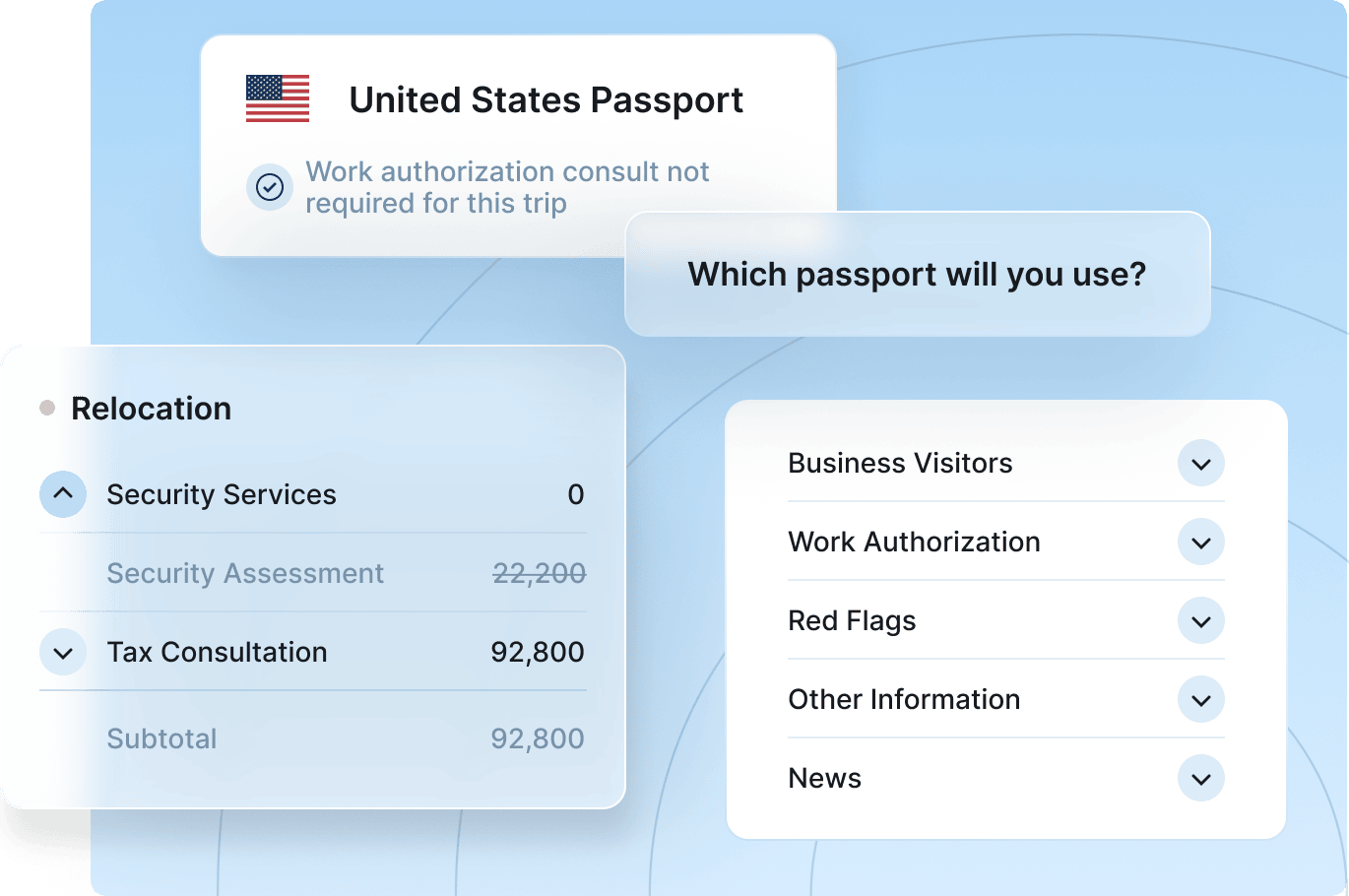 A screenshot of an Android passport app showcasing user-friendly navigation and passport management tools.