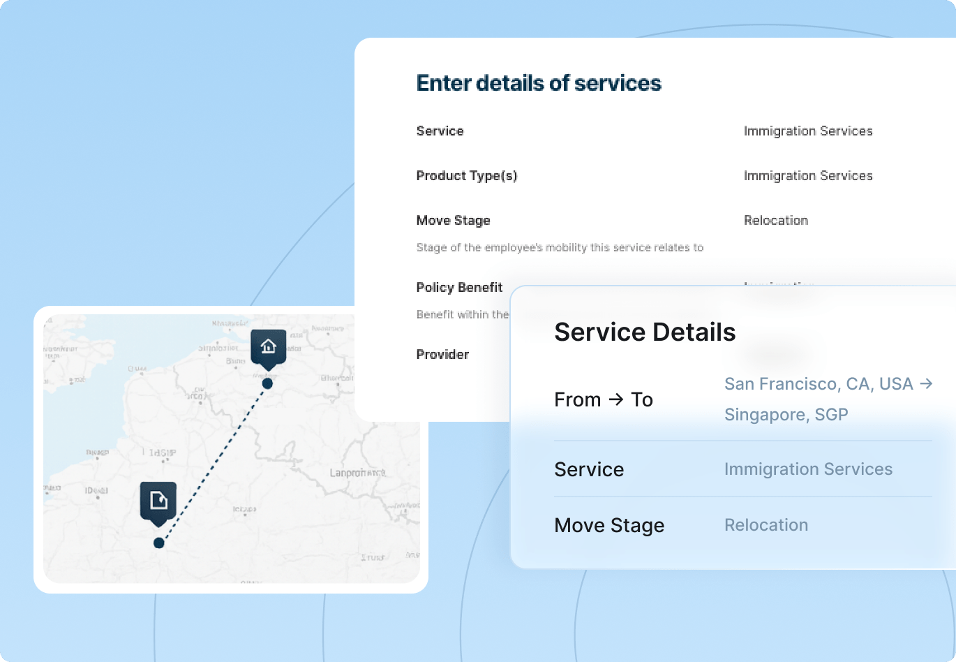 An overview of the service page featuring service details, pricing, and contact options for potential clients.
