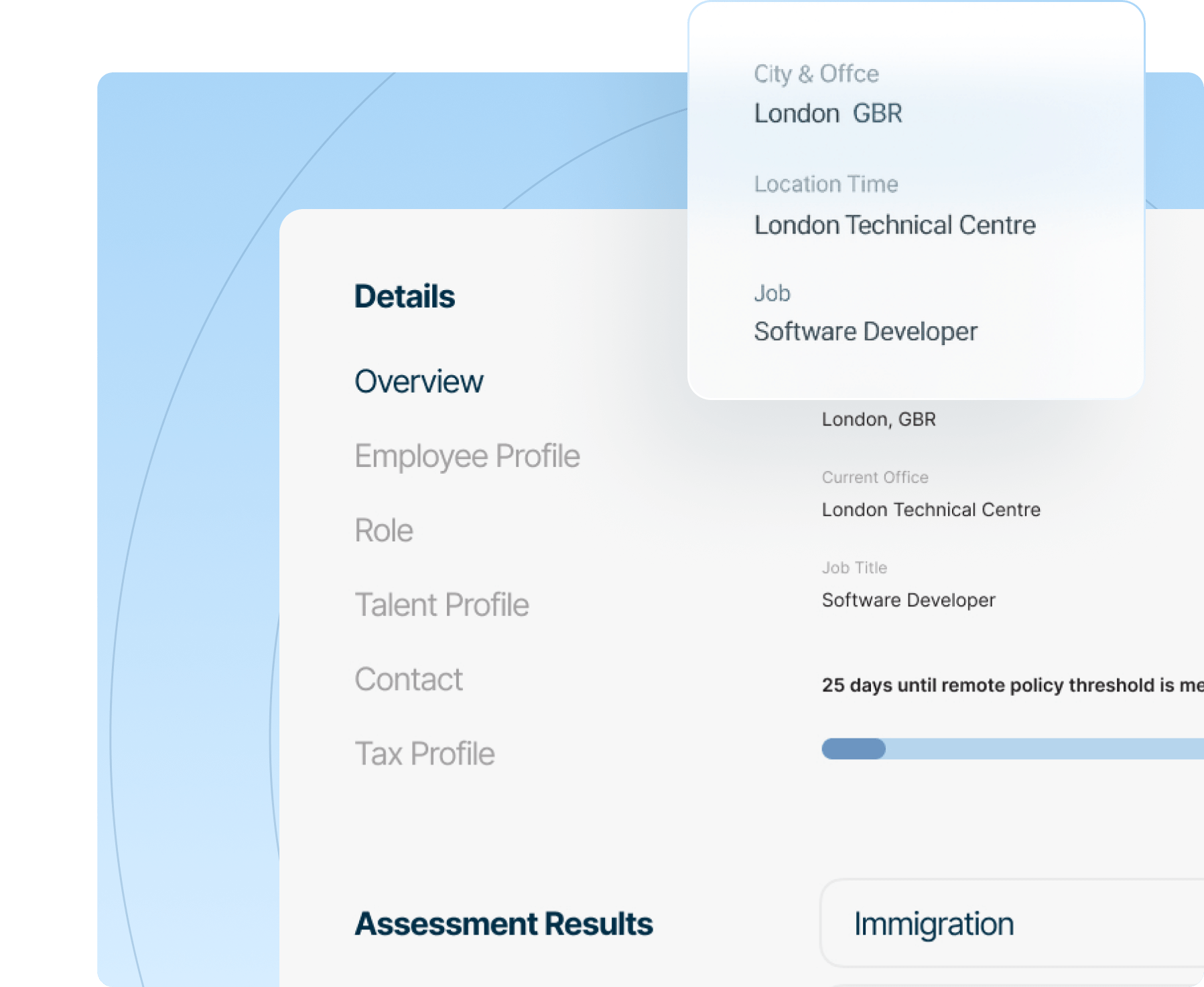 An application page for the immigration process, featuring fields for personal information and document uploads.